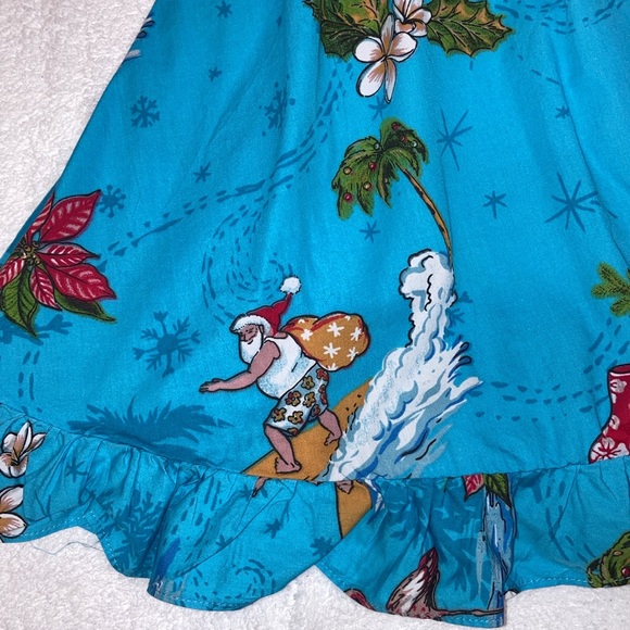 Hawaii Hangover tropical Santa Christmas ruffle sleeveless dress size 8 - Picture 3 of 9